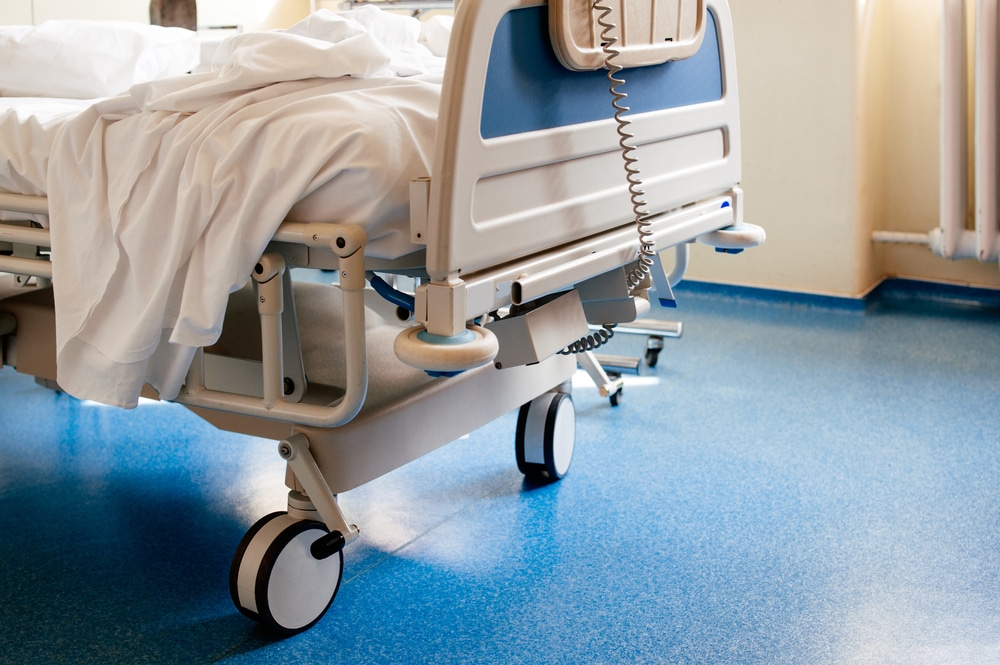 A hospital bed in an ICU