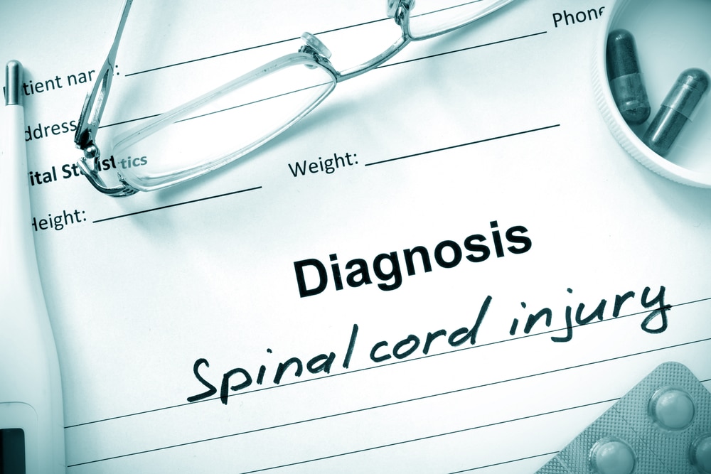 A form that says “Diagnosis: Spinal Cord Injury”