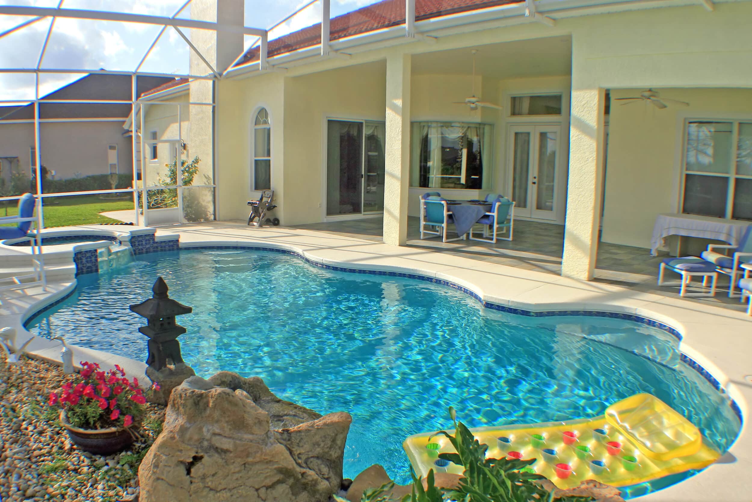 An outdoor swimming pool